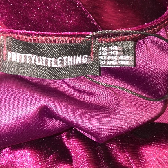 PrettyLittleThing size 10 velvet strapless dress - Picture 5 of 5